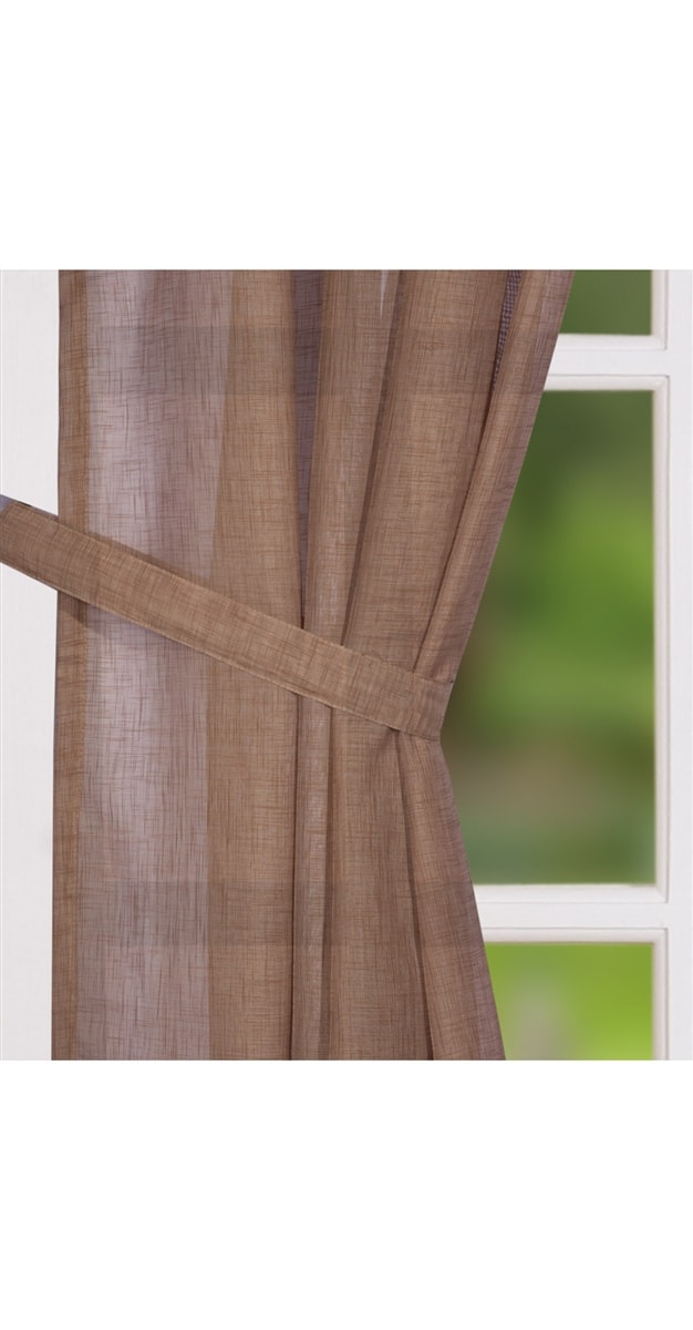 'Leona' Mocha Linen Effect Voile Panel