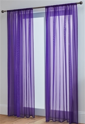 'Lucy Pair' Aubergine Slot Top Voile Panels