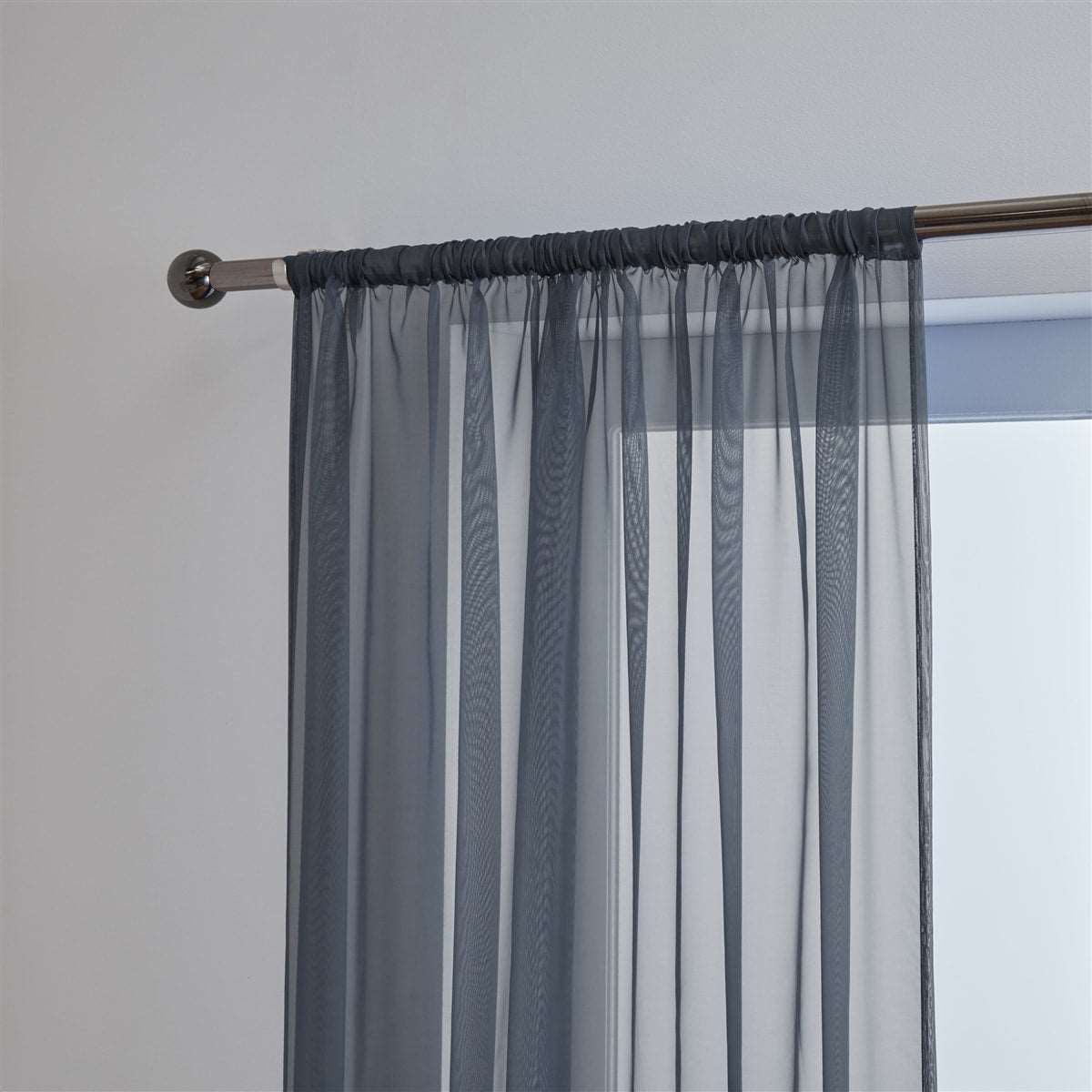'Lucy Pair' Dark Grey Slot Top Voile Panels