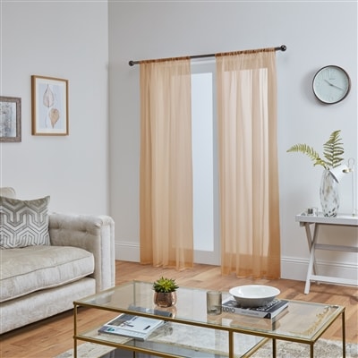 'Lucy Pair' Latte Slot Top Voile Panels