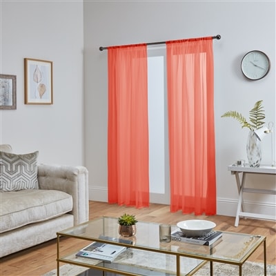 'Lucy Pair' Pastel Red Slot Top Voile Panels