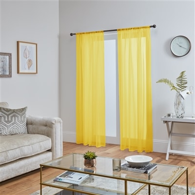 'Lucy Pair' Yellow Slot Top Voile Panels