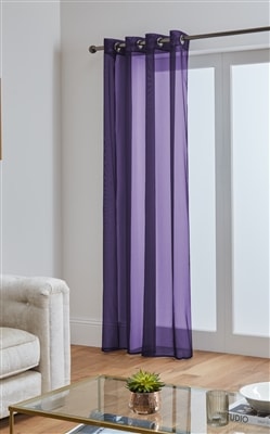 'Lucy' Aubergine Eyelet Ring Top Voile Panel