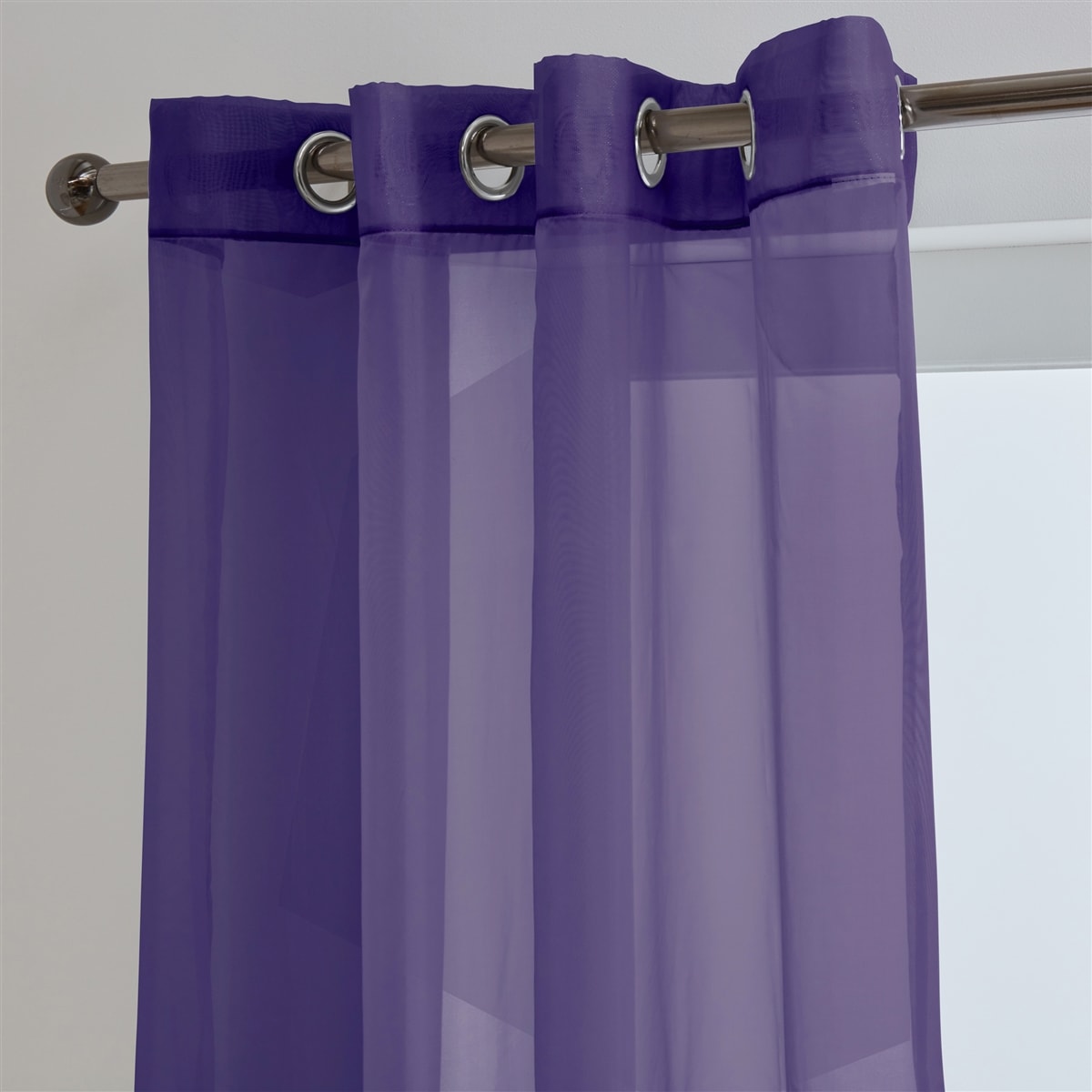 'Lucy Pair' Aubergine Eyelet Ring Top Voile Panel
