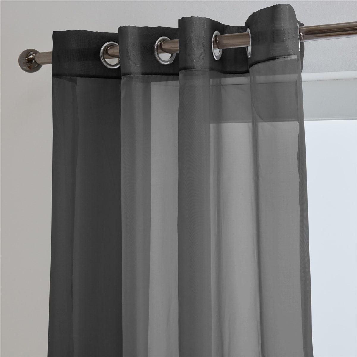 'Lucy Pair' Dark Grey Eyelet Ring Top Voile Panel