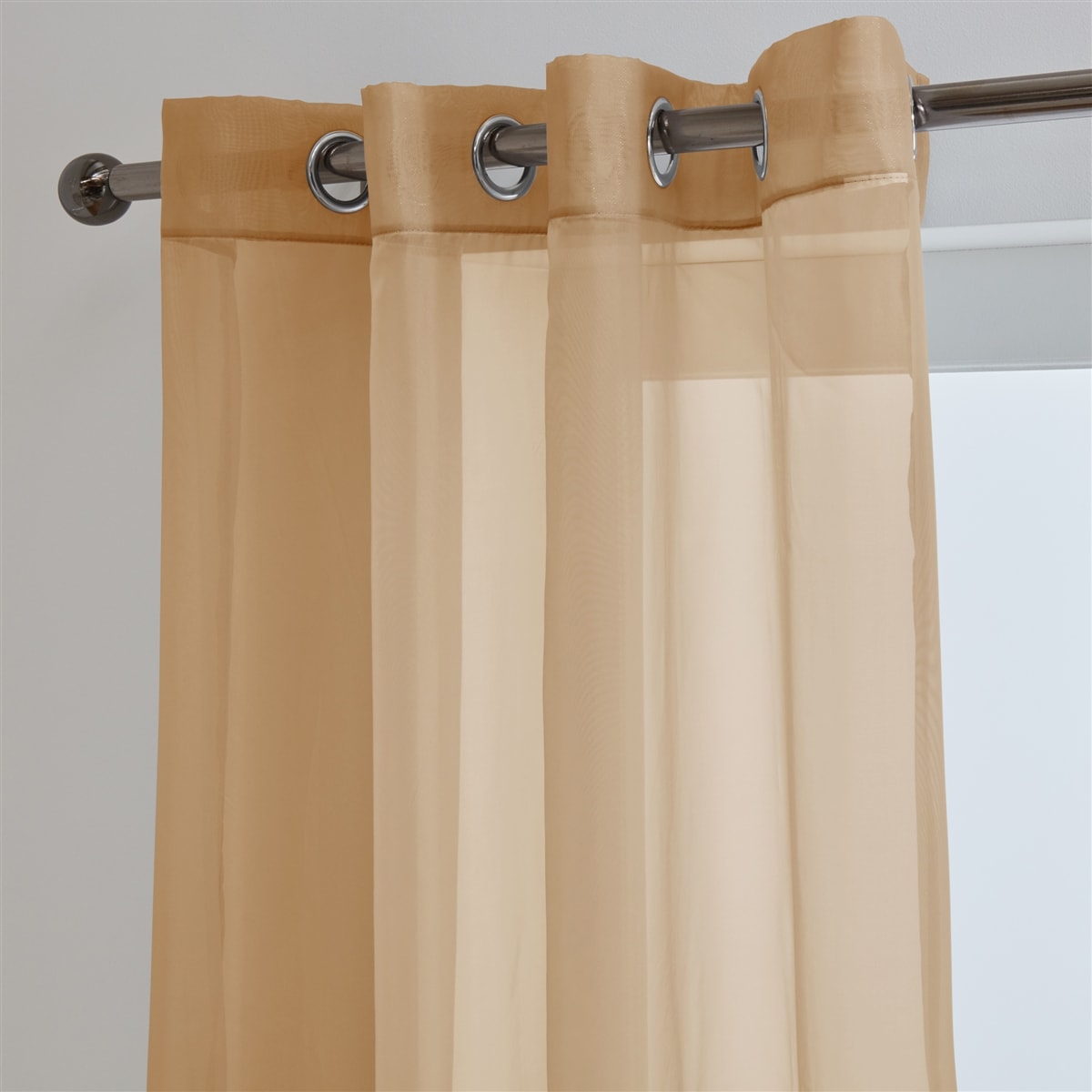 'Lucy Pair' Latte Eyelet Ring Top Voile Panel
