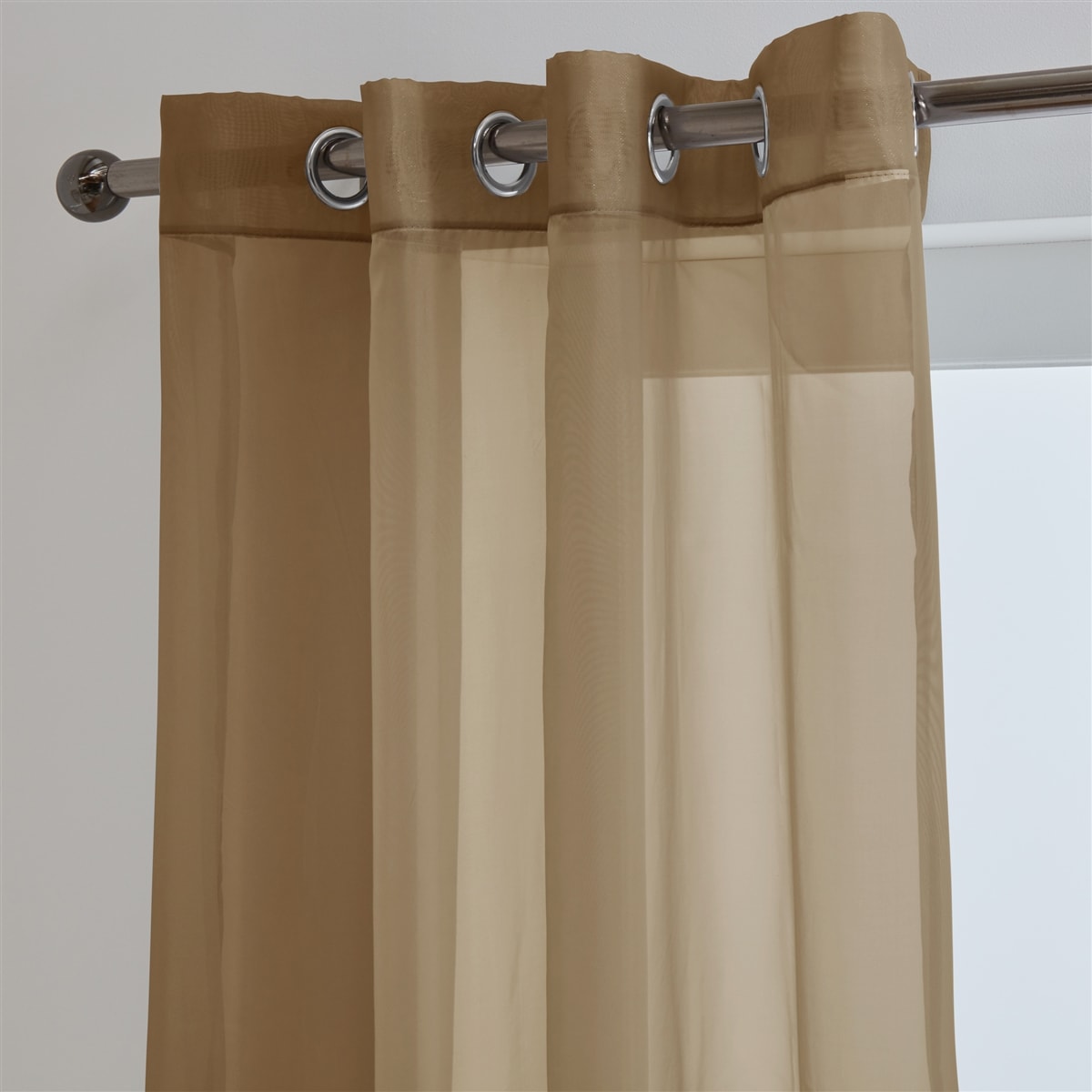 'Lucy Pair' Mocha Eyelet Ring Top Voile Panel