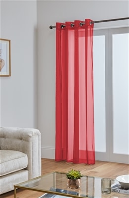 'Lucy' Red Eyelet Ring Top Voile Panel