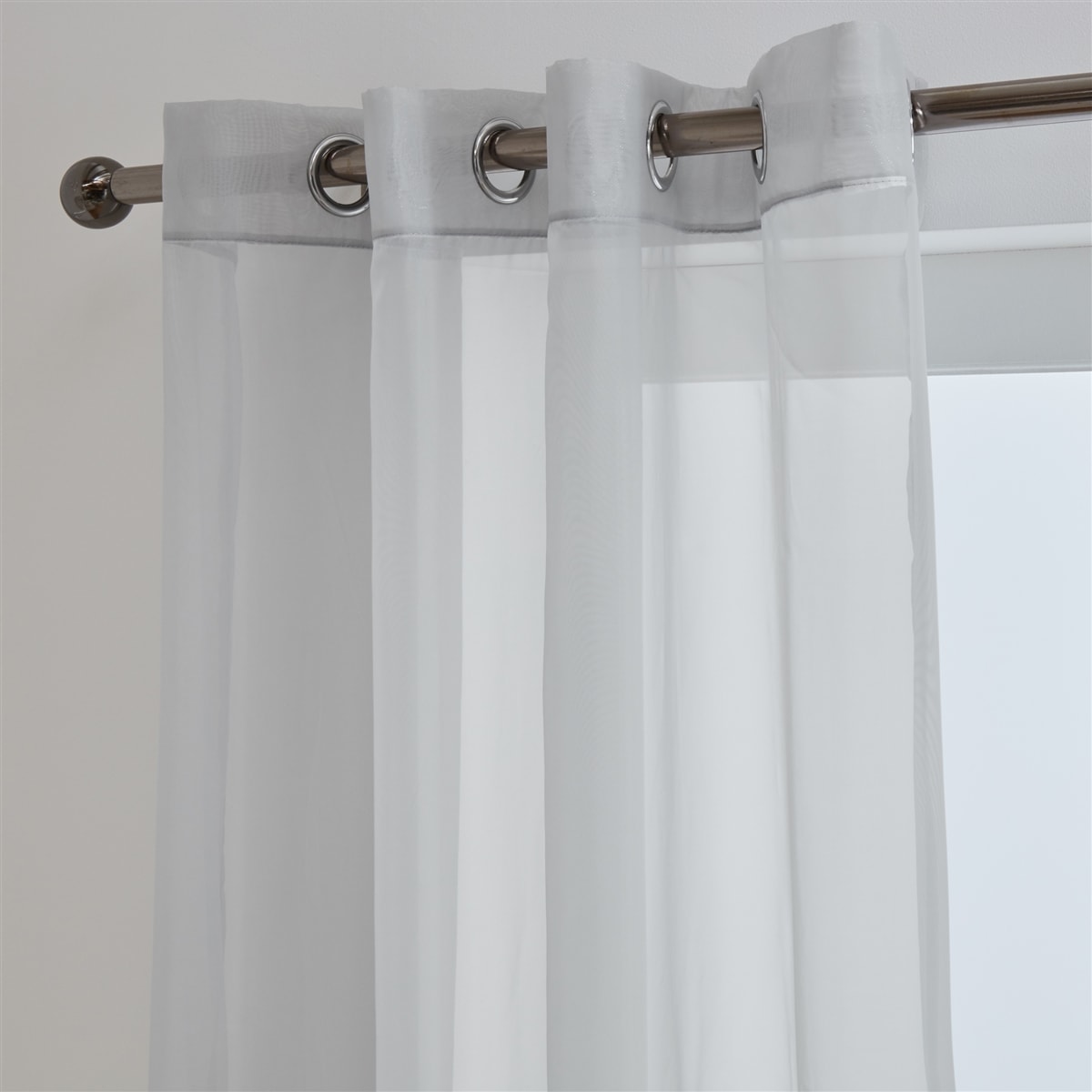 'Lucy Pair' Silver Eyelet Ring Top Voile Panel