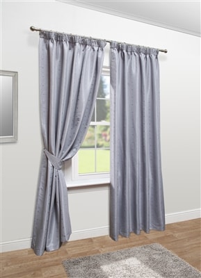 Mayfair Tape Top Lined Curtains (Silver)
