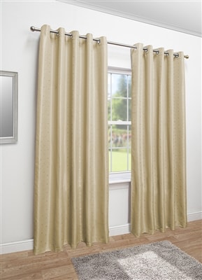 Mayfair Eyelet Lined Curtains (Cream)