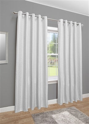 Mayfair Eyelet Lined Curtains (White)