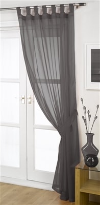 'Opaque' Dark Grey Tab Top Voile Panel