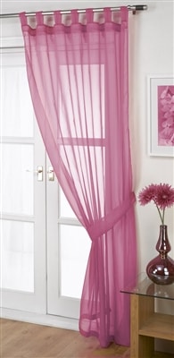 'Opaque' Fuchsia Pink Tab Top Voile Panel