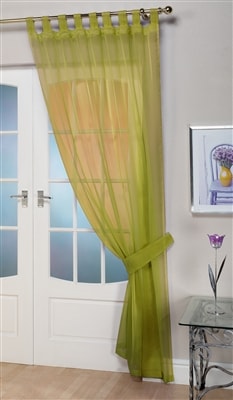 'Opaque' Lime Green Tab Top Voile Panel