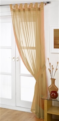 'Opaque' Latte Tab Top Voile Panel