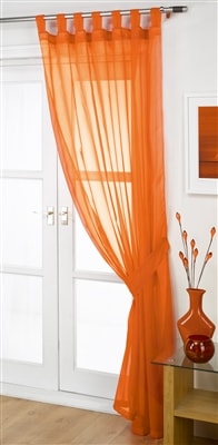 'Opaque' Orange Tab Top Voile Panel