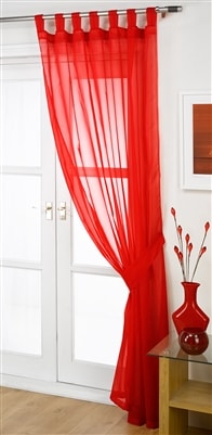 'Opaque' Red Tab Top Voile Panel