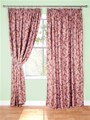 Pixel Ready Made Thermal Blackout Curtains (Brown)