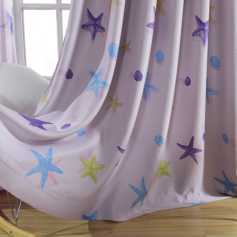 Starfish seashell Blockout Eyelet Curtains - (Pink)