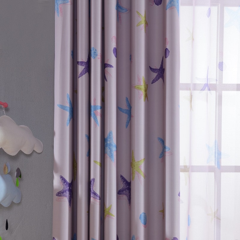 Starfish seashell Blockout Eyelet Curtains - (Pink)