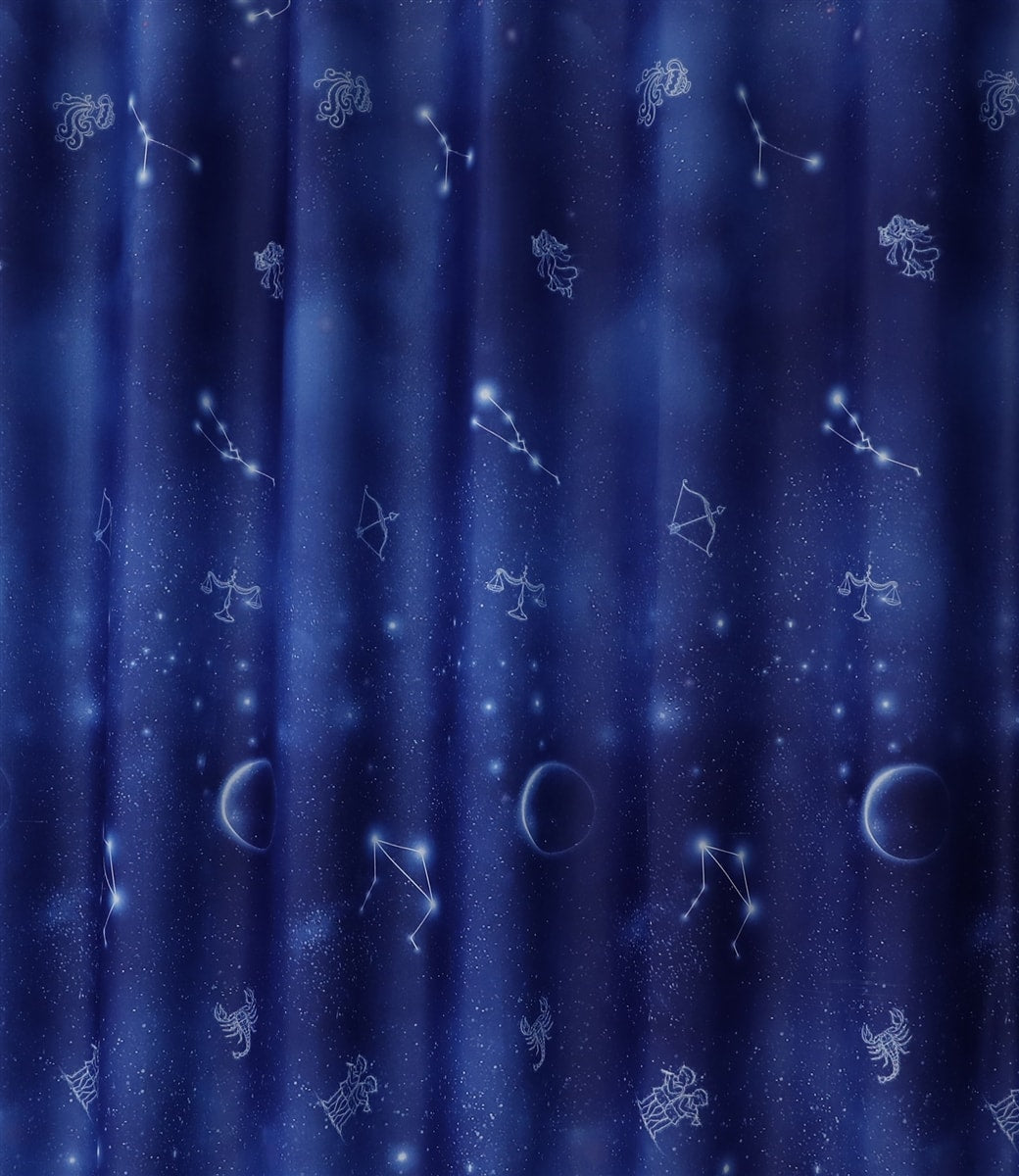 Night Sky Zodiac Blockout Eyelet Curtains - (Blue)