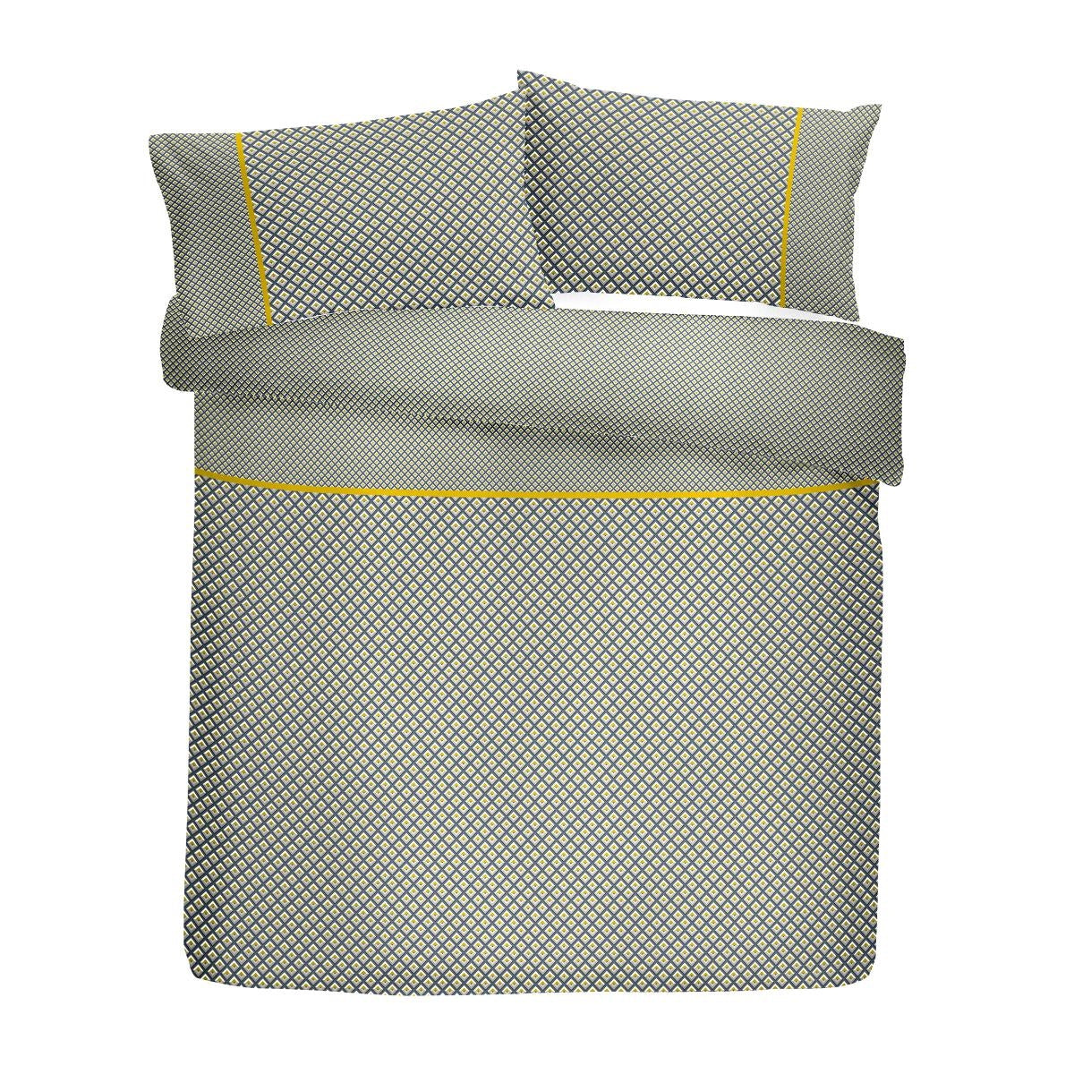 Soho Duvet Cover And Pillowcase Set (Grey-Ochre)