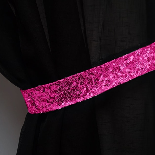 Sparkle Sequin Eyelet Voile Panel (Fuchsia)