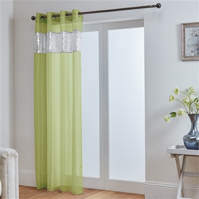 Sparkle Sequin Eyelet Voile Panel (Lime)