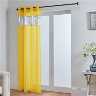 Sparkle Sequin Eyelet Voile Panel (Yellow)
