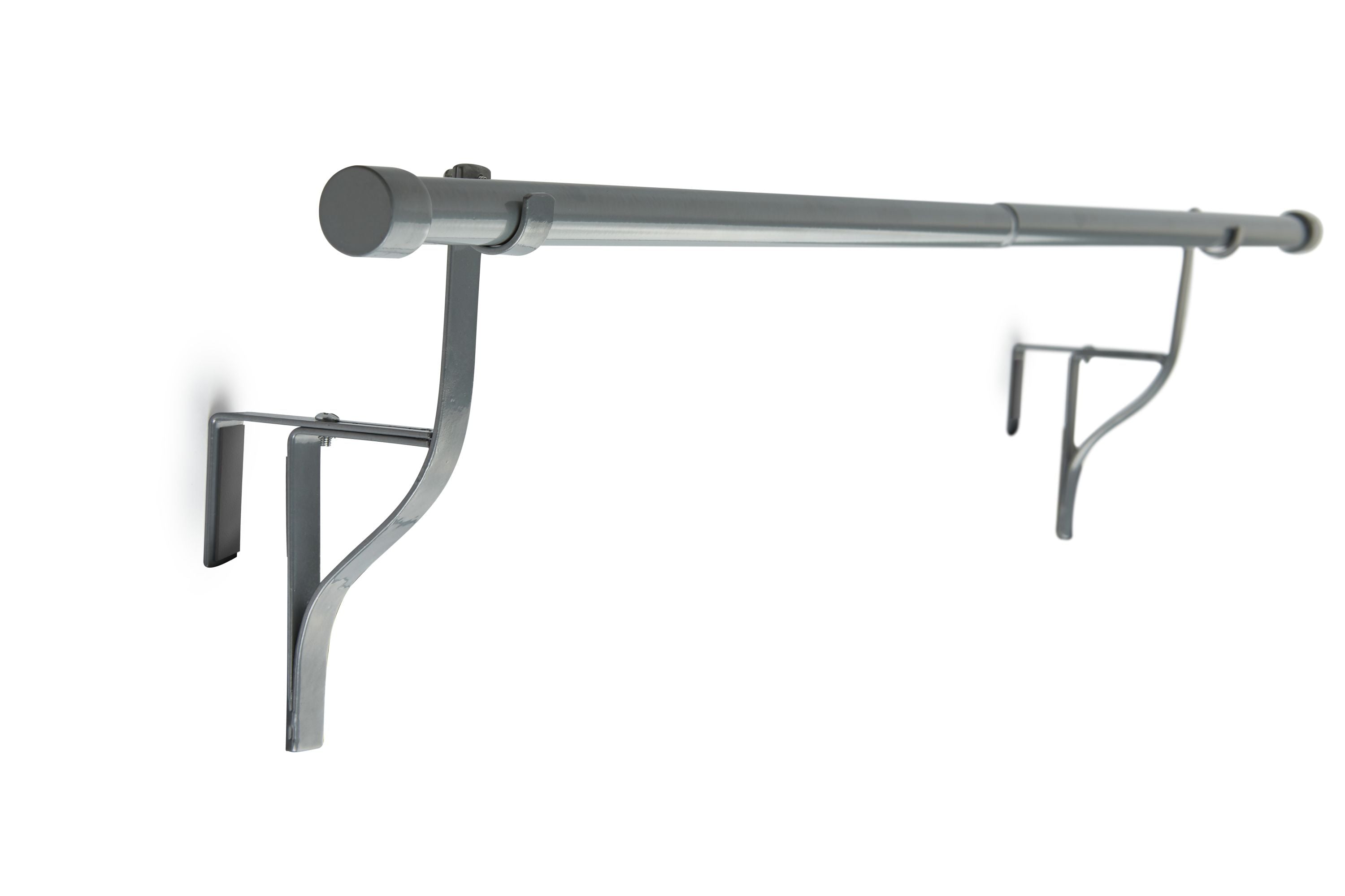 Extendable (No Drilling) Door Curtain Pole 70cm - 120cm (Silver)