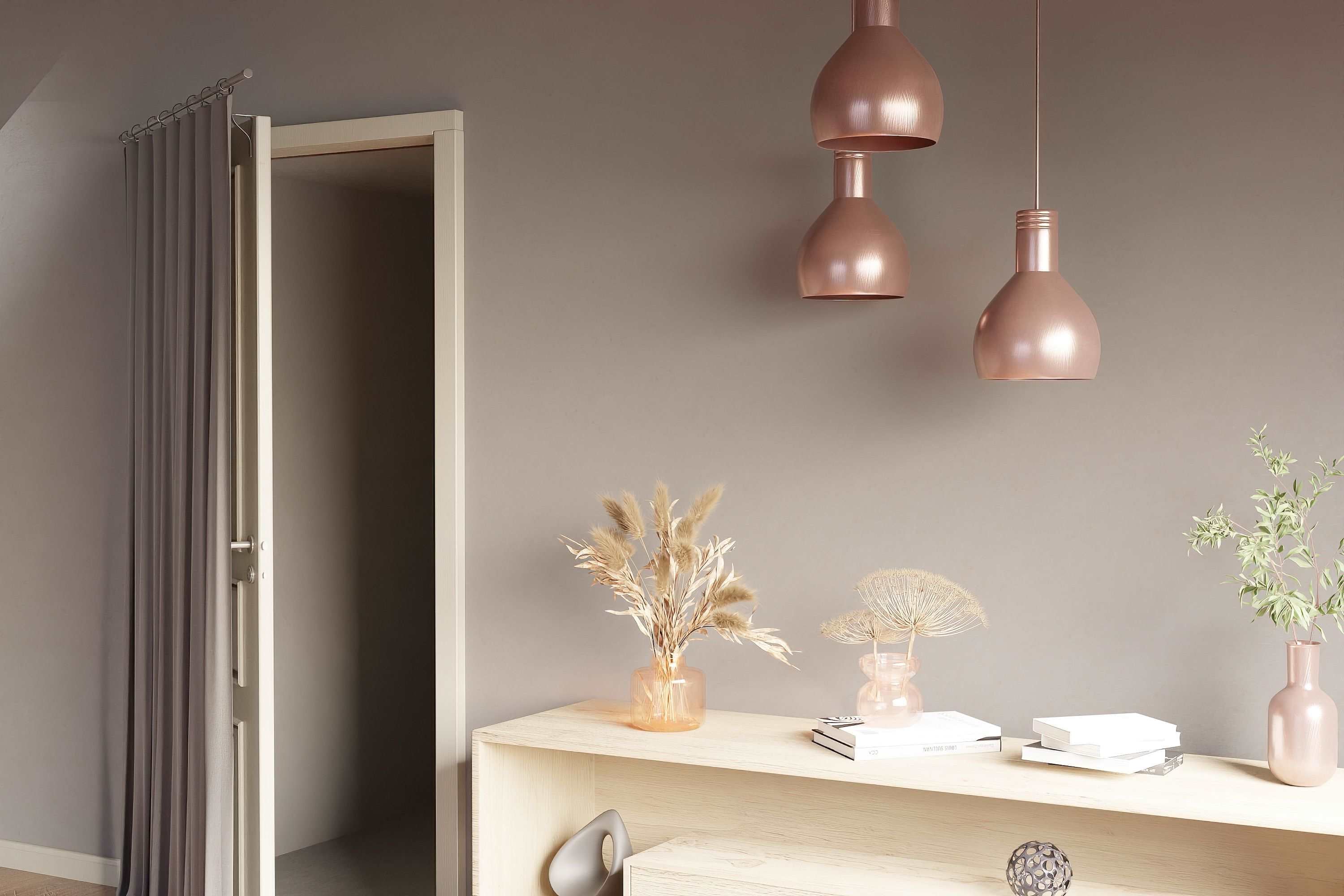 Extendable (No Drilling) Door Curtain Pole 70cm - 120cm (Silver)