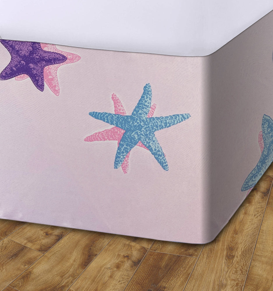Starfish seashell Elasticated Divan Bed Valance (Pink)