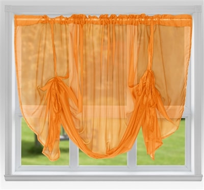 'Voile Tie Blind' Orange 48" Drop