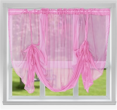 'Voile Tie Blind' Pink 48" Drop