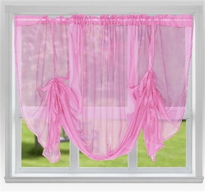 'Voile Tie Blind' Pink 54" Drop