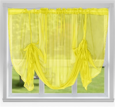 'Voile Tie Blind' Yellow 48" Drop