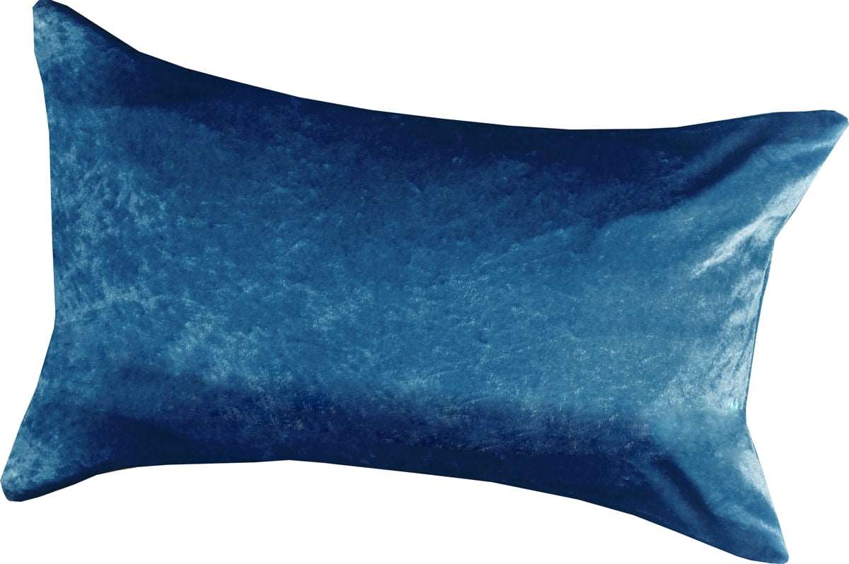 Crushed Velvet Fully Lined Ready Made Eyelet Curtains (Blue)