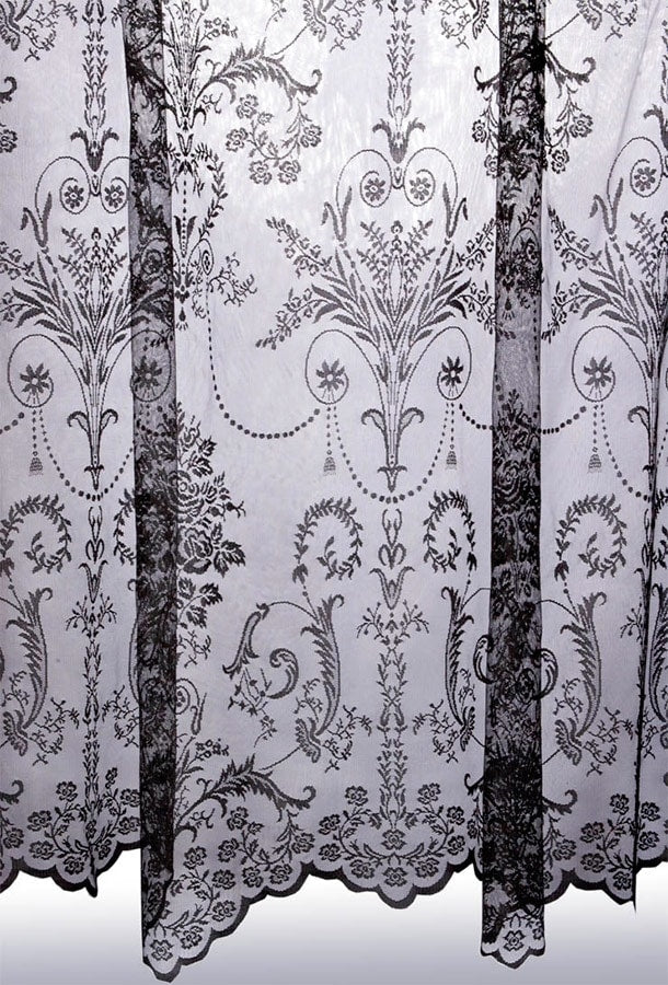 Victoria Lace Curtains (Black)