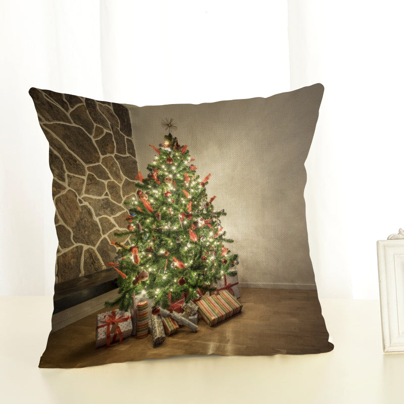 Christmas Cushion Covers Linen Effect 18" x 18" (45cm x 45cm)