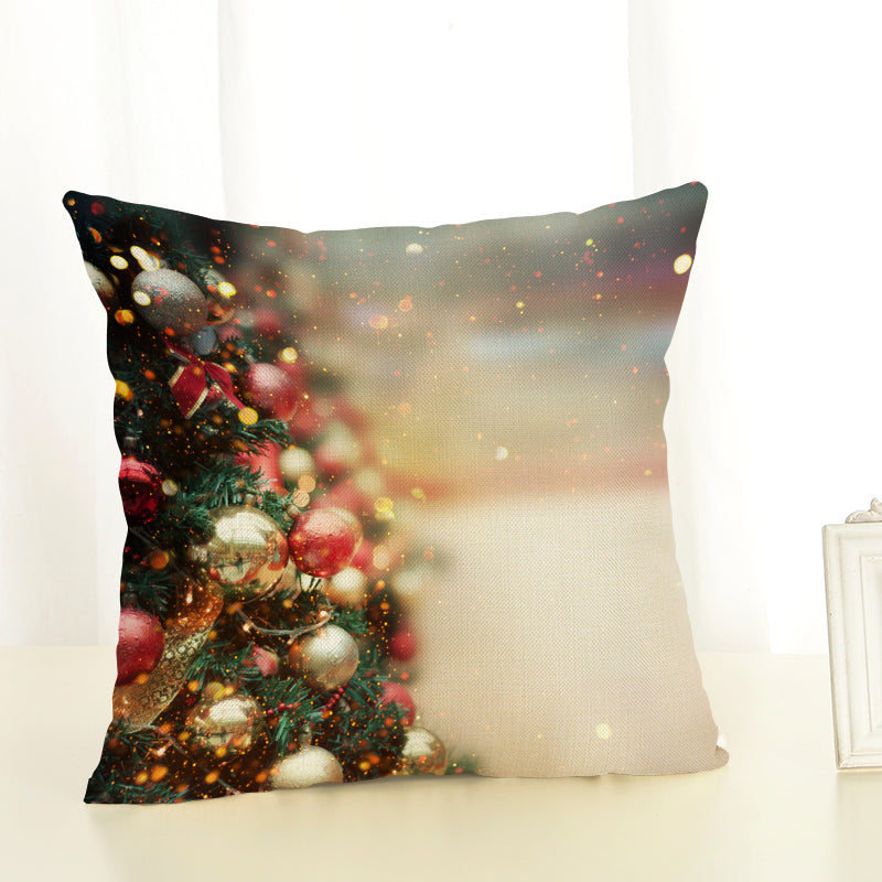 Christmas Cushion Covers Linen Effect 18" x 18" (45cm x 45cm)