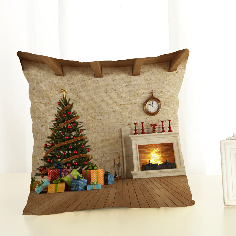 Christmas Cushion Covers Linen Effect 18" x 18" (45cm x 45cm)