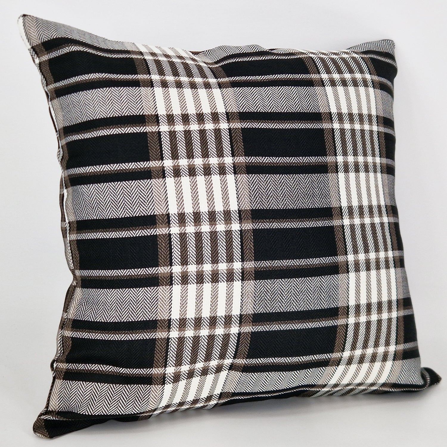 Tartan Check Cushion Covers (Pack Of 4) Black, 18" x 18"