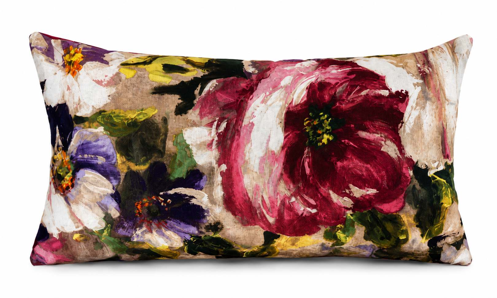 Florence Painterly Floral Thermal Blackout Pencil Pleat 3" Tape Curtains, Ready Made Energy-Saving Dimout Curtain Pair, Pink Burgundy Cream & Lilac, Multiple Sizes