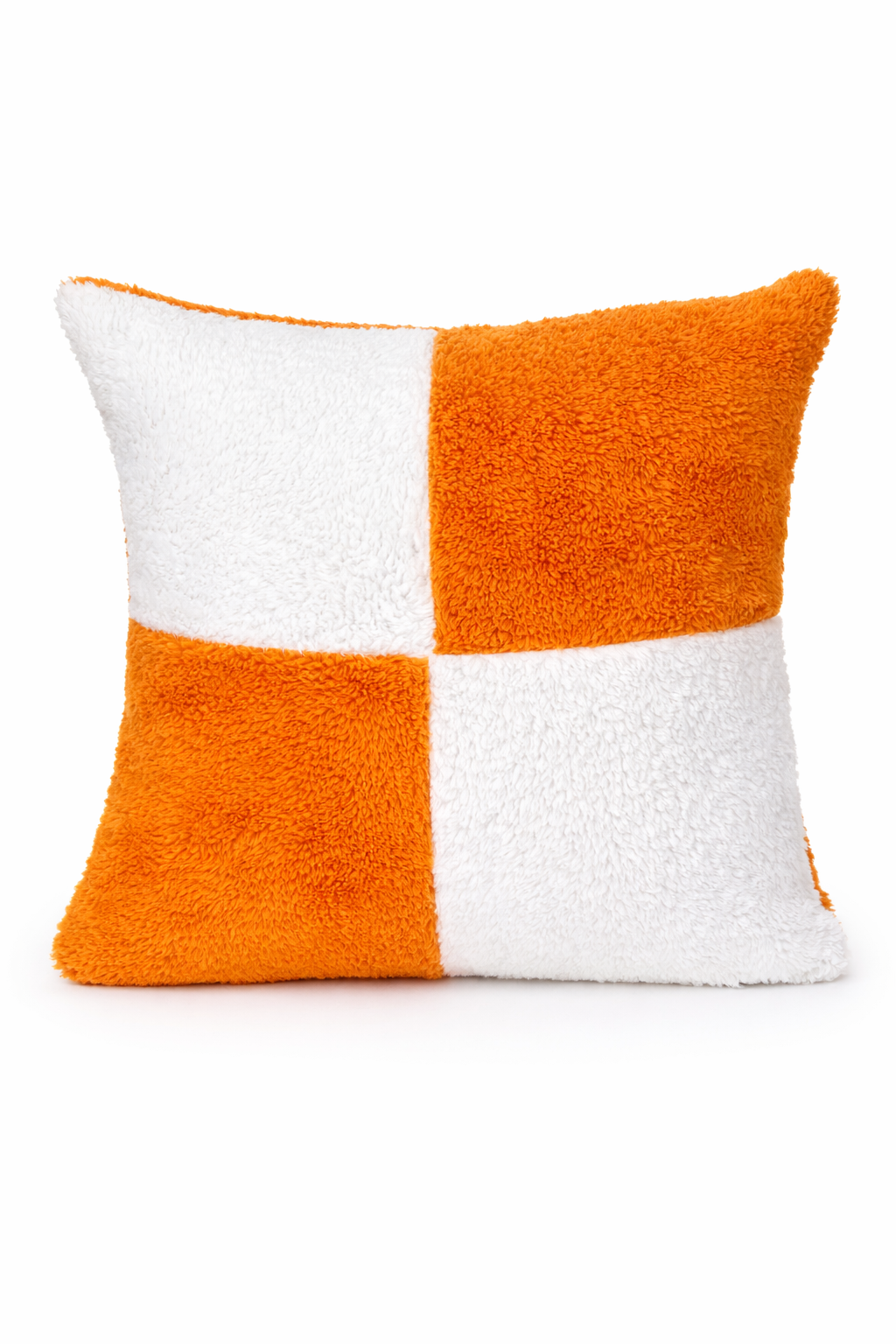 Teddy Fleece Square Check Cushion Covers (Multiple Colours, 45cm x 45cm)
