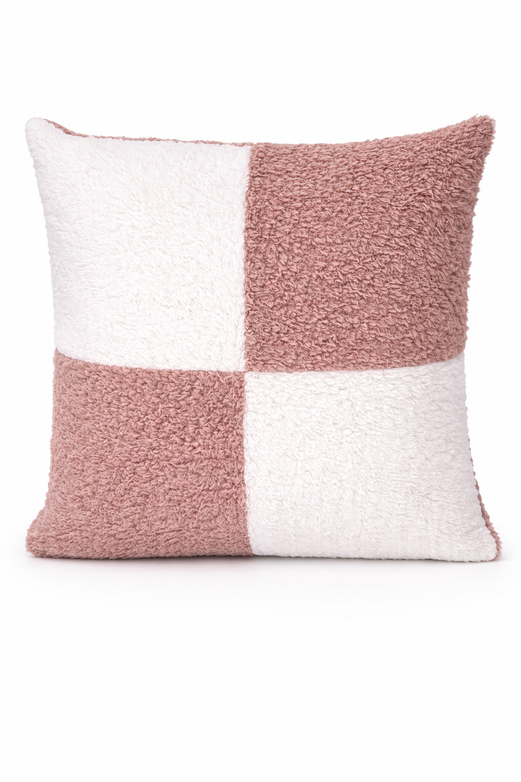 Teddy Fleece Square Check Cushion Covers (Multiple Colours, 45cm x 45cm)