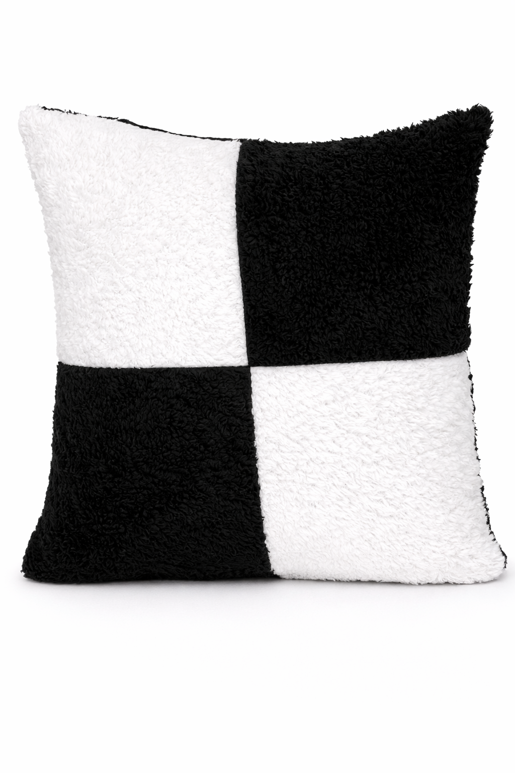 Teddy Fleece Square Check Cushion Covers (Multiple Colours, 45cm x 45cm)
