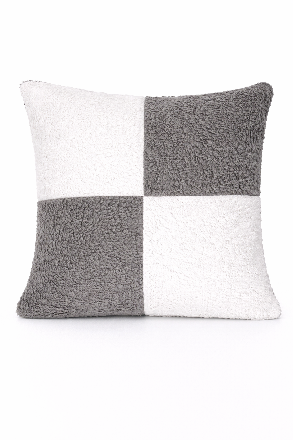 Teddy Fleece Square Check Cushion Covers (Multiple Colours, 45cm x 45cm)
