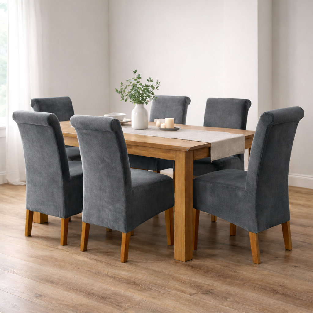 Stretch Velvet Dining Chair Covers (Multiple Colours)