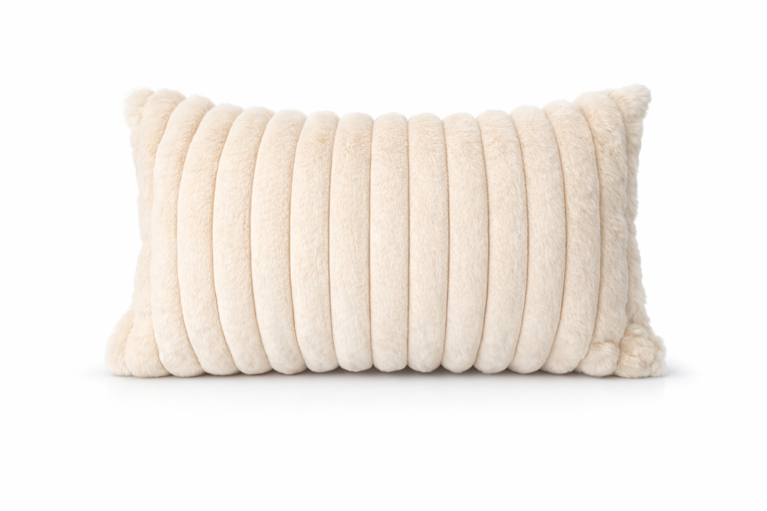 Ribbed Faux Fur Cushion Cover – Soft Plush Decorative Pillow (Multiple Colours and Sizes)